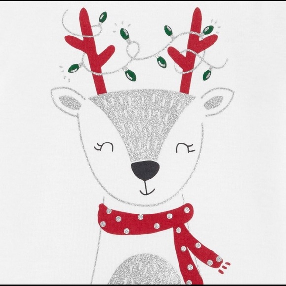 NWT Baby Girls Reindeer Tutu Top and Bottom Set - Just One You carters 3 Piece - Picture 2 of 3